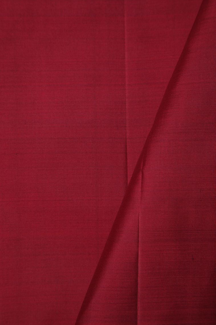 Red Kanchipuram Silk Sarees with Silver Zari Stripes view 3
