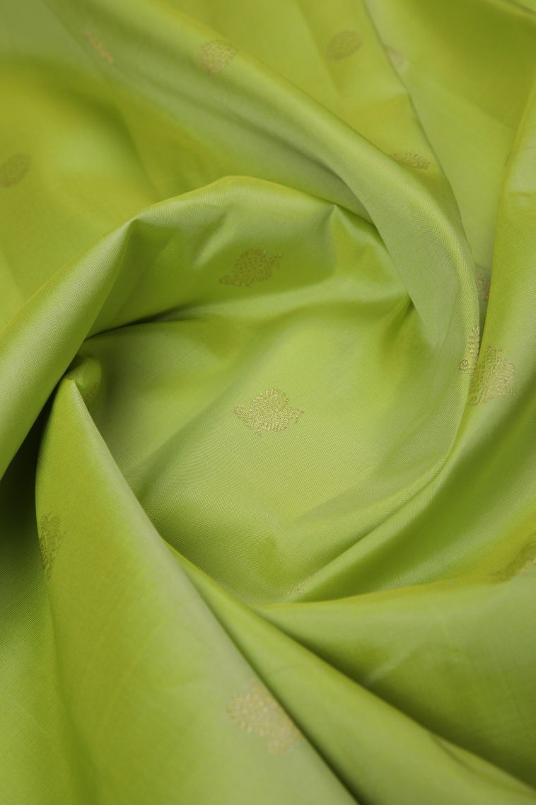 Green Kanchipuram Silk Sarees with Gold Zari Peacock Motifs view 4