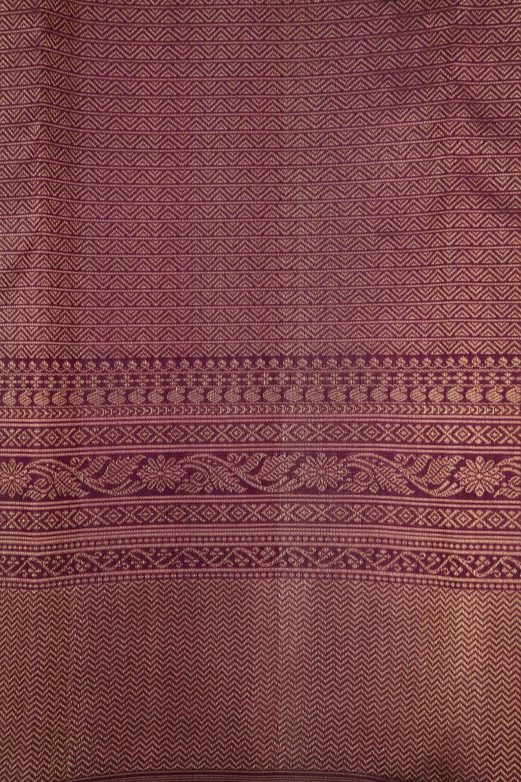 Red Kanchipuram Silk Sarees with Gold Zari Floral Patterns view 3