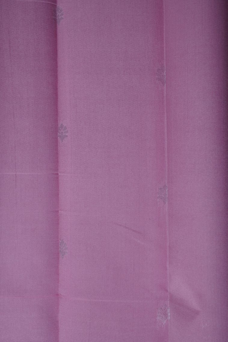 Stone Blue Visiri Madippu Silk Sarees with Silver Zari Buttis (small Dots Or Motifs) view 3