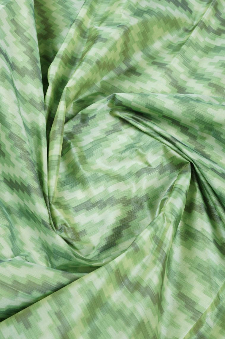 Lime Green Soft Silk Sarees with Without Zari Zari Geometric Shapes view 4