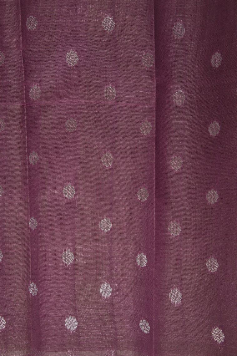 Chartreuse Green Visiri Madippu Silk Sarees with Silver Zari Buttis (small Dots Or Motifs) view 3