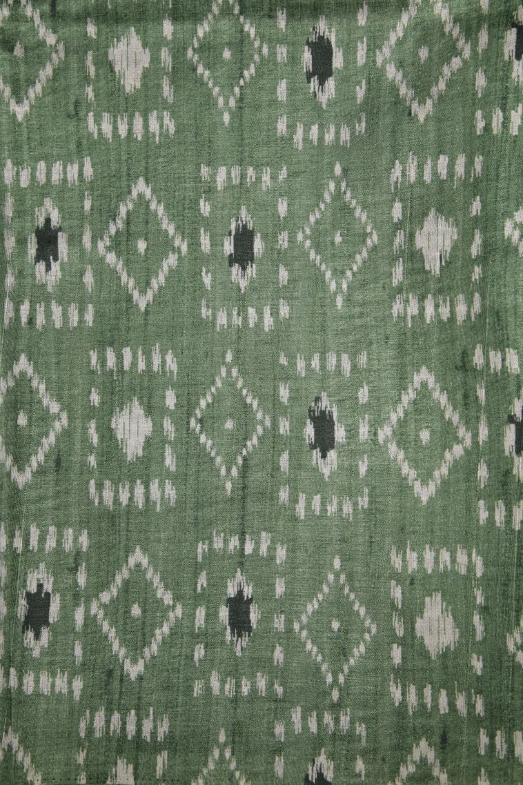 Pistachio Green Tussar Saree with Without Zari Zari Buttis (small Dots Or Motifs) view 3
