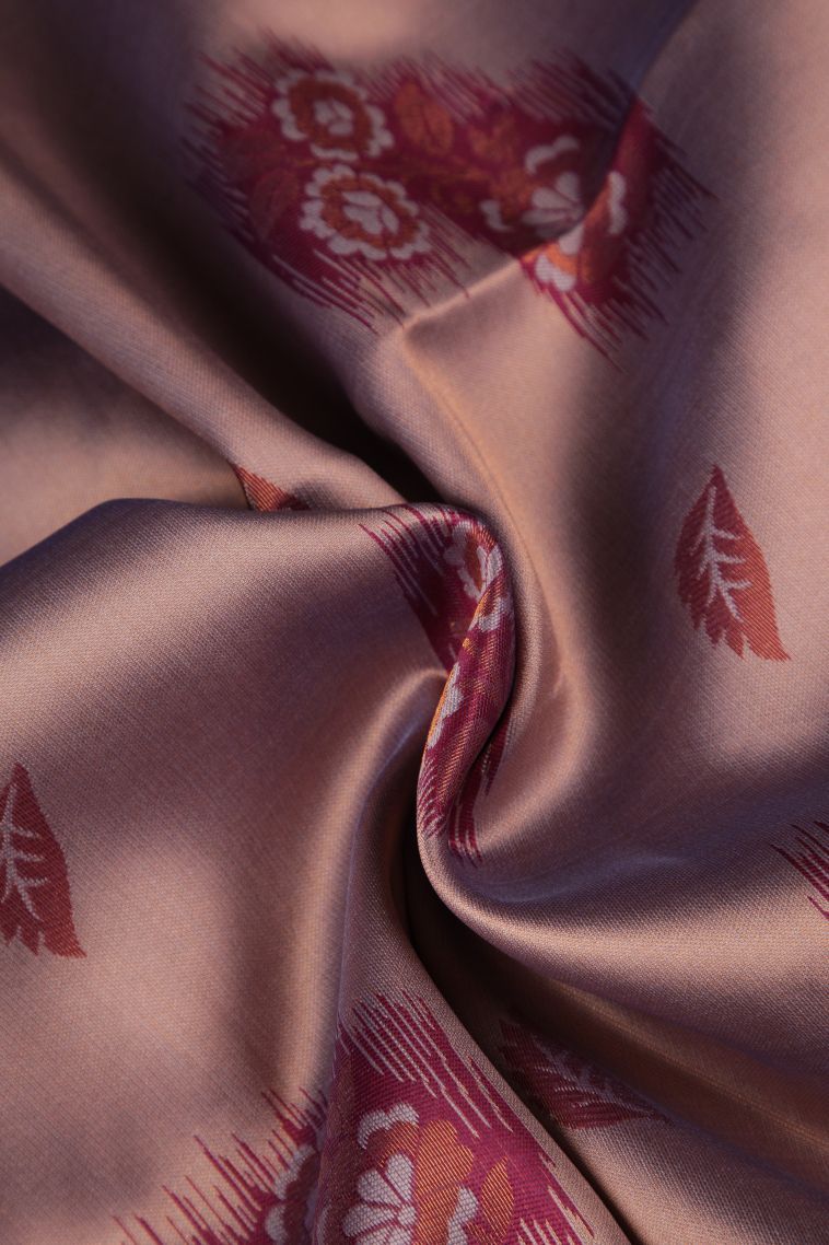 Lean Pink Apoorva Silk Sarees with Copper Zari Buttis (small Dots Or Motifs) view 4