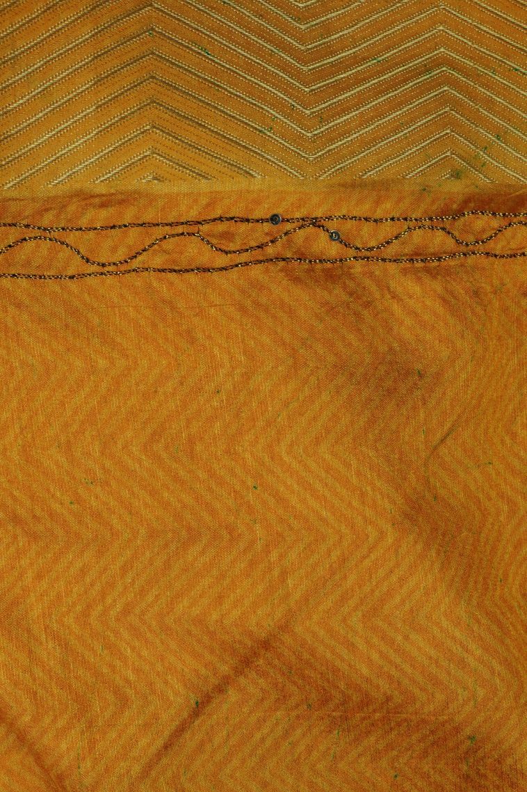 Teal Blue Chanderi Cotton Sarees with Without Zari Zari Floral Patterns view 3