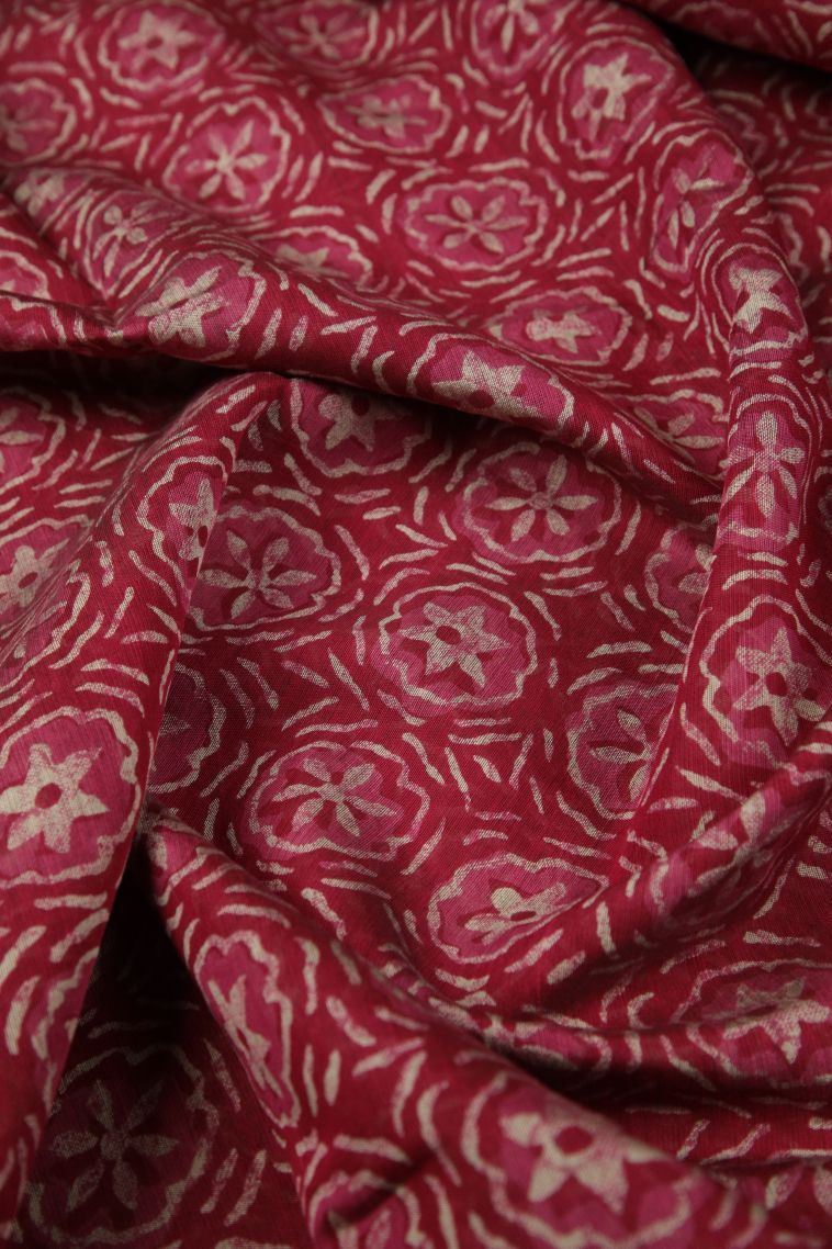 Magenta  Pink Chanderi Cotton Sarees with Without Zari Zari Buttis (small Dots Or Motifs) view 4