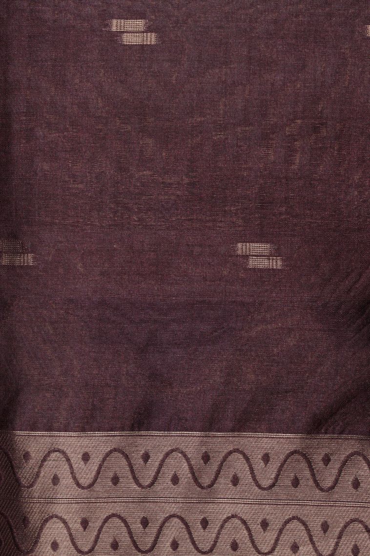 Blue Tussar Silk Saree with Gold Zari Buttis (small Dots Or Motifs) view 3