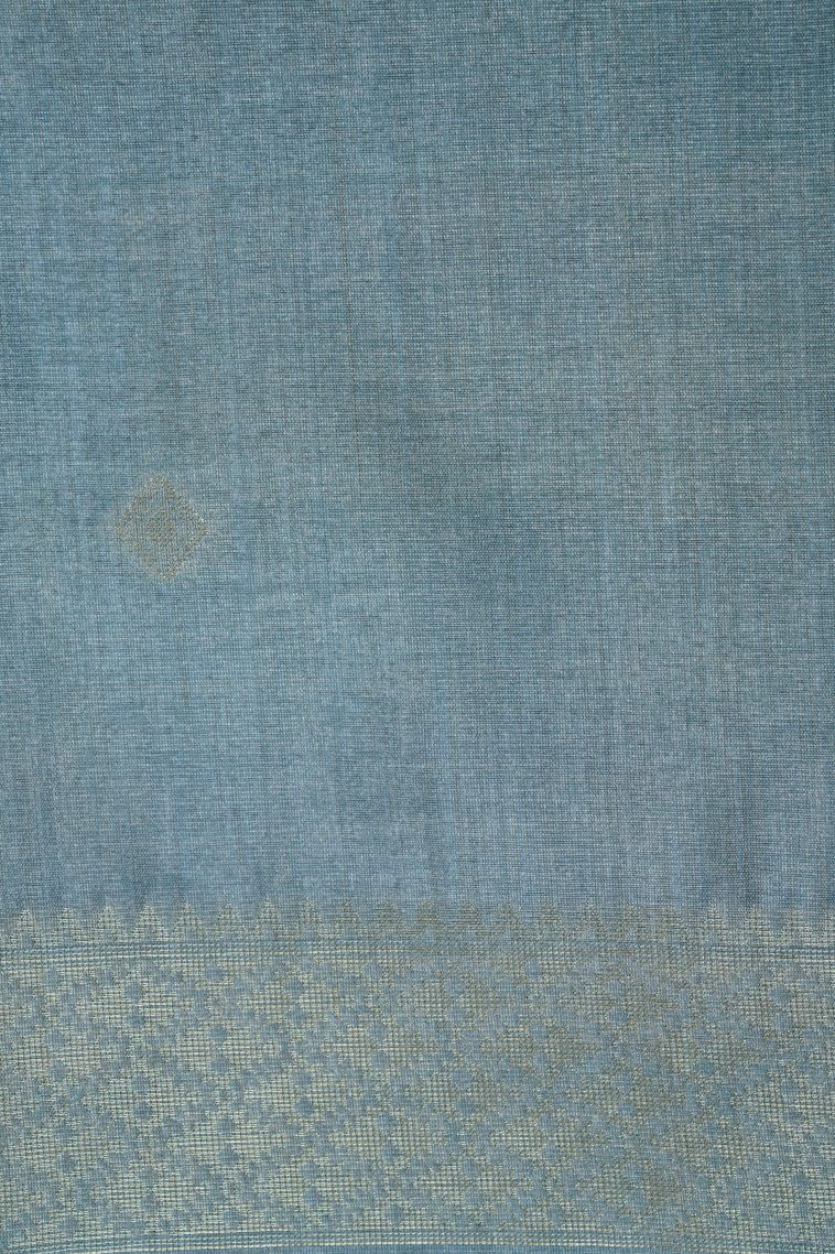 Gray Black Tussar Saree with Without Zari Zari Floral Patterns view 3