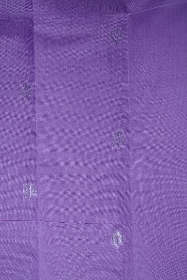 Pistachio Green Visiri Madippu Silk Sarees with Silver Zari Buttis (small Dots Or Motifs) view 3