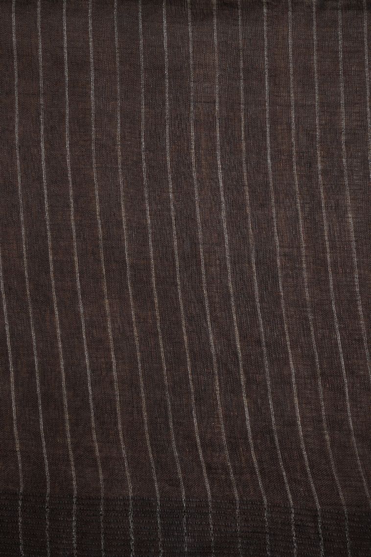 Abbey Black Tussar Saree with Bronze Zari Floral Patterns view 3