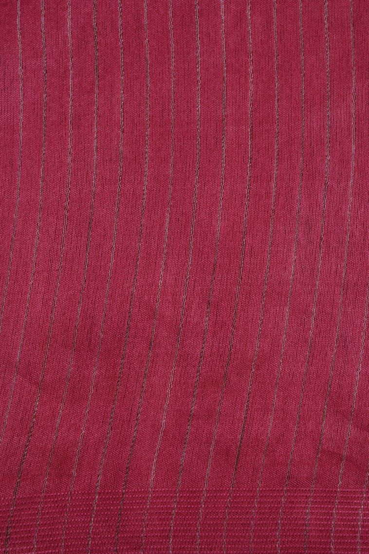 Rouge Pink Tussar Saree with Bronze Zari Floral Patterns view 3