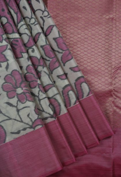 Chiffon White Soft Silk Sarees with Without Zari Zari Floral Patterns