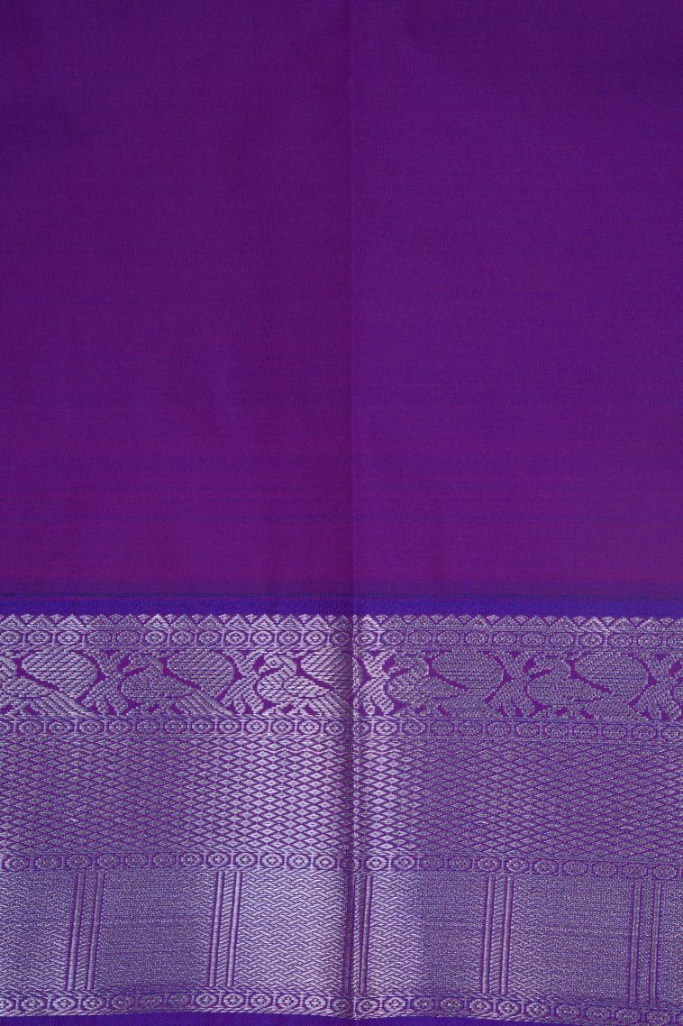 Shortbread Yellow Visiri Madippu Silk Sarees with Silver Zari Checks view 3