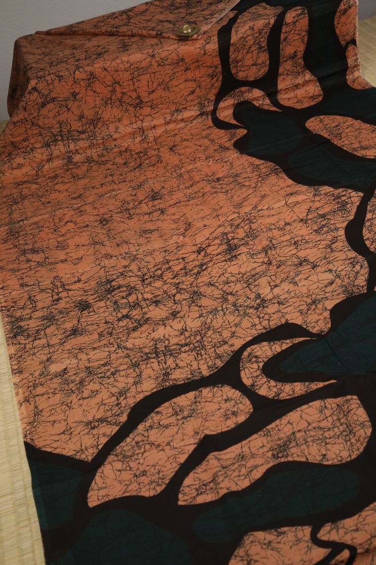 Carrot Orange Cotton Sarees with Without Zari Zari Floral Patterns view 2