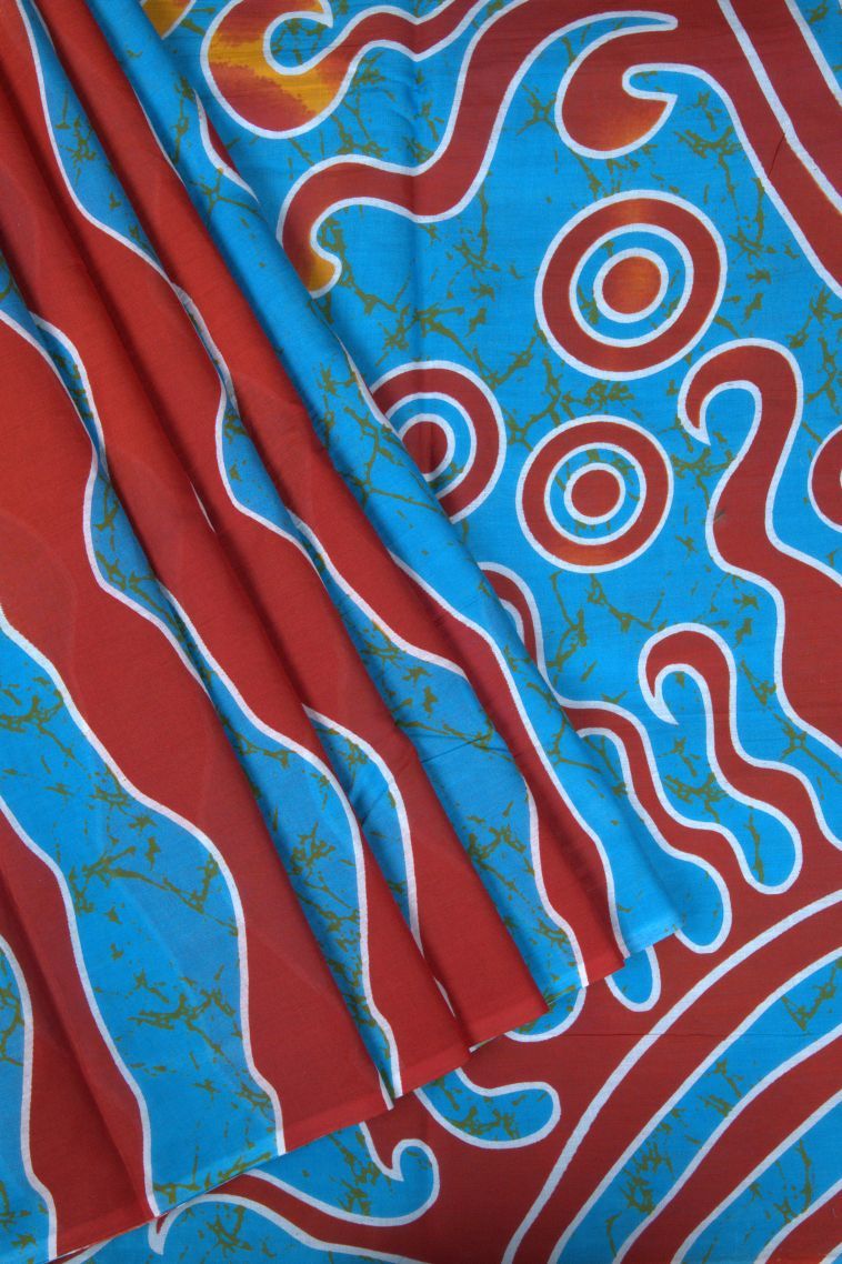 Cobalt Blue Cotton Sarees with Without Zari Zari Floral Patterns view 1