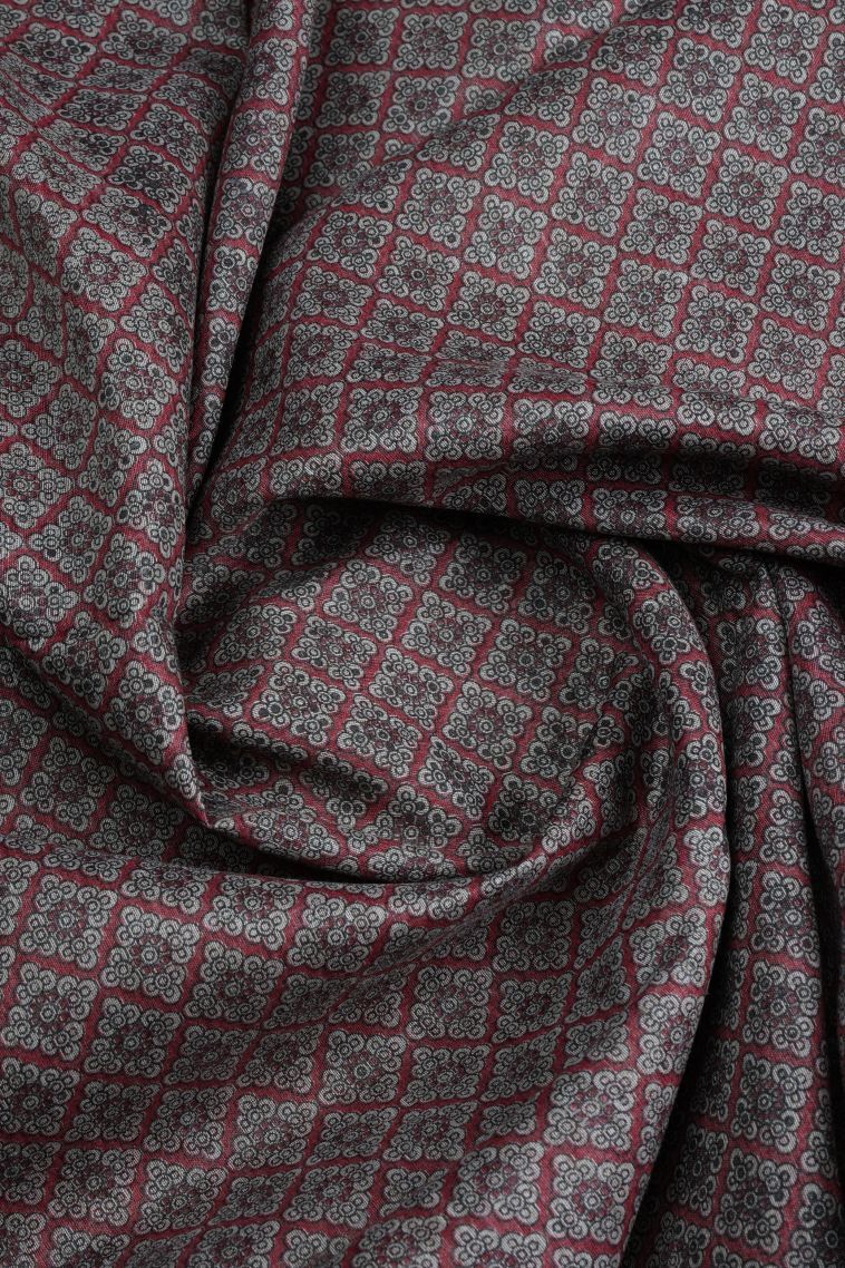 Dawn Red Chanderi Cotton Sarees with Without Zari Zari Floral Patterns view 4