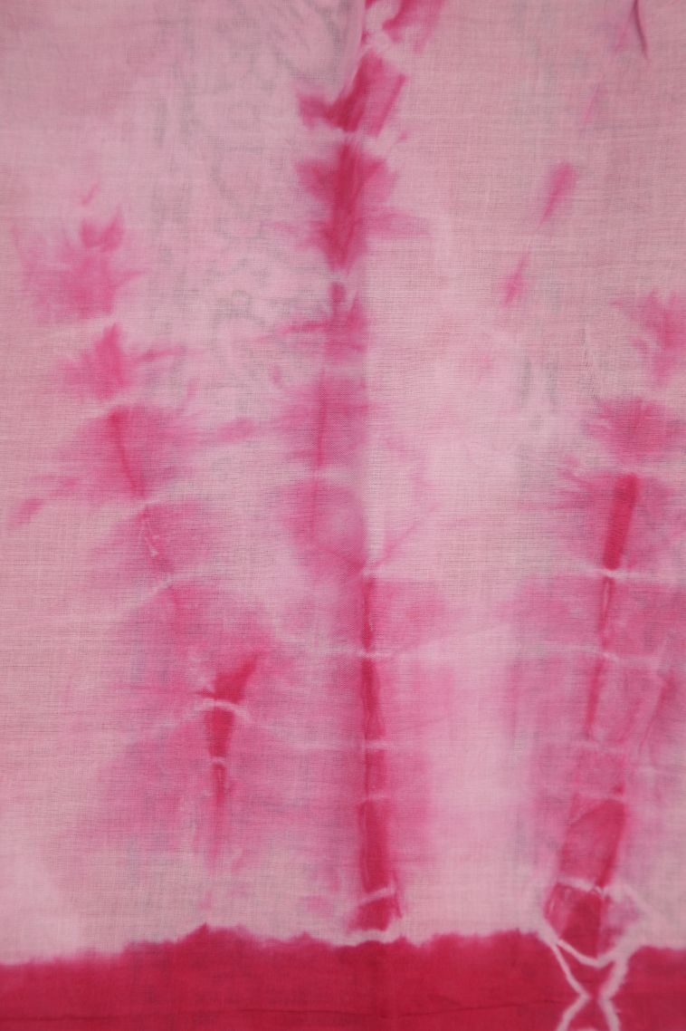 Punch Pink Cotton Sarees with Without Zari Zari Buttis (small Dots Or Motifs) view 3