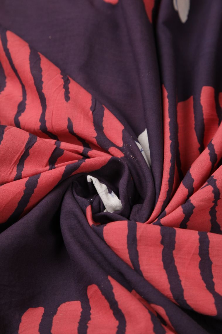 Indigo Blue Cotton Sarees with Without Zari Zari Floral Patterns view 4