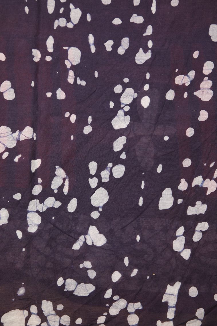 Indigo Blue Cotton Sarees with Without Zari Zari Floral Patterns view 3