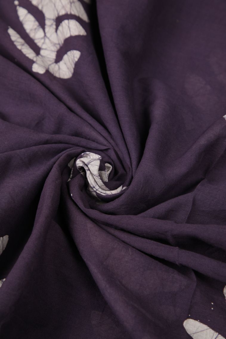 Indigo Blue Cotton Sarees with Without Zari Zari Geometric Shapes view 4