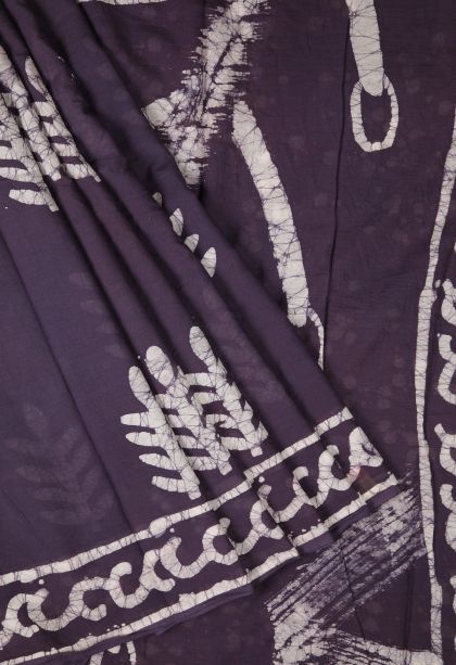 Indigo Blue Cotton Sarees with Without Zari Zari Geometric Shapes