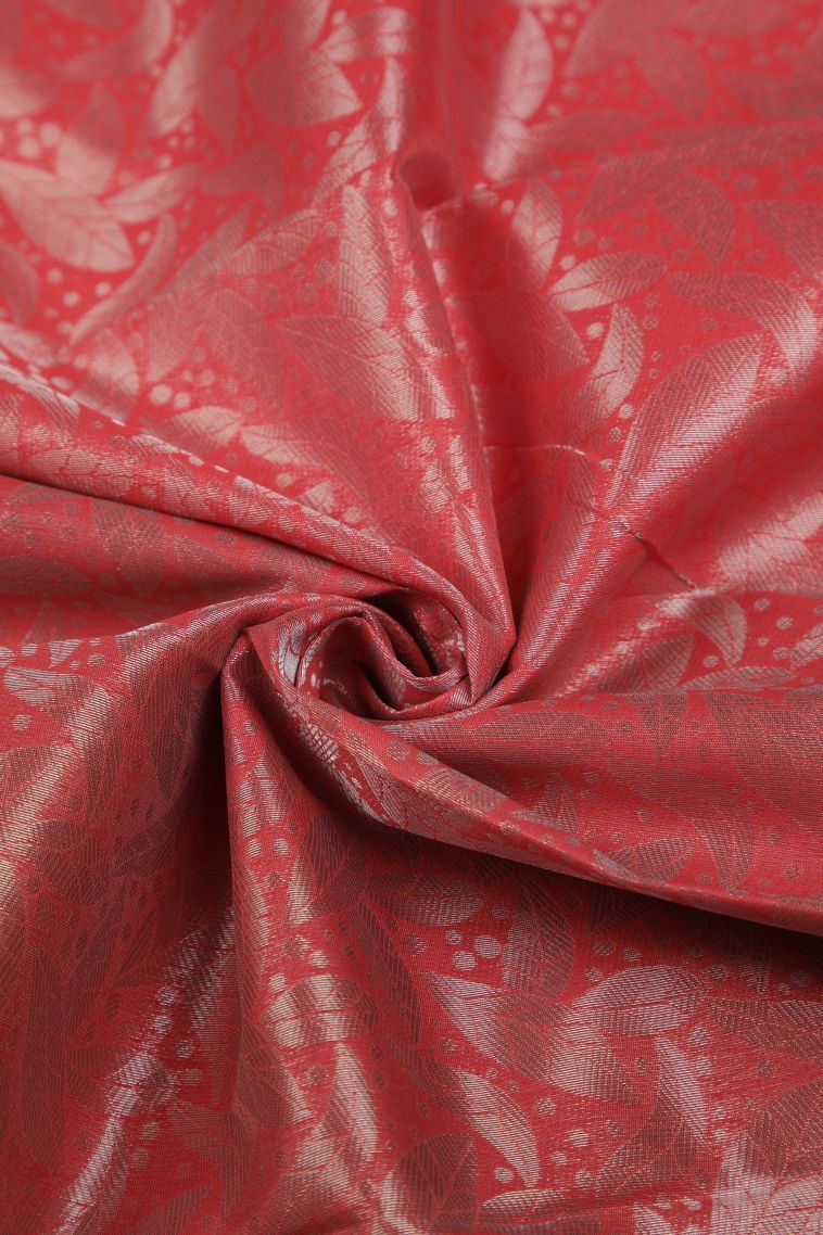 Punch Pink Visiri Madippu Silk Sarees with Silver Zari Floral Patterns view 4