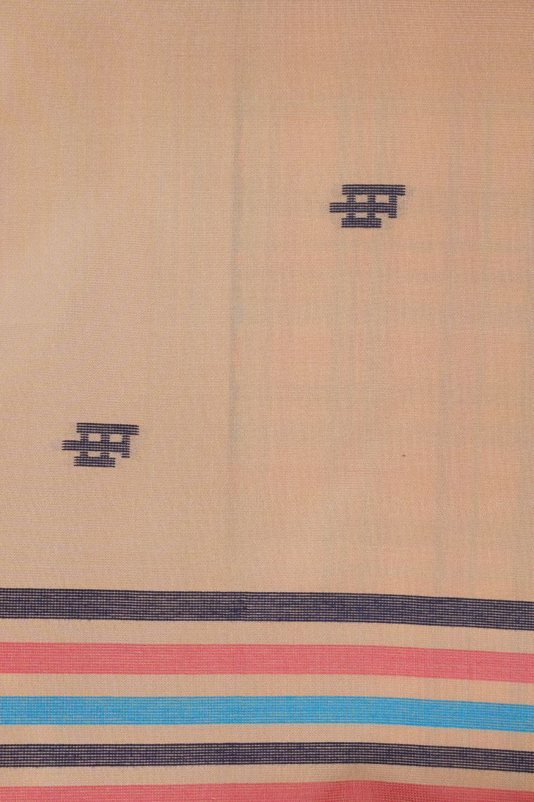 Flamingo Pink Tussar Saree with Without Zari Zari Buttis (small Dots Or Motifs) view 3