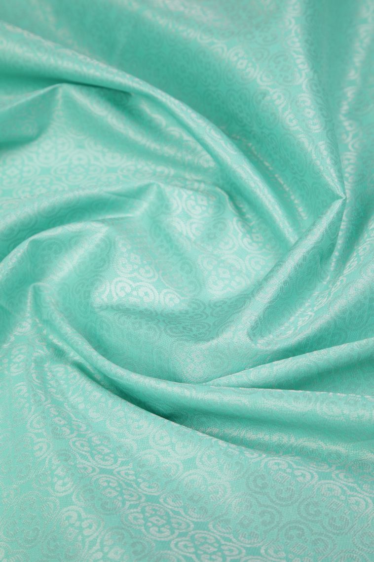 Sky Blue Visiri Madippu Silk Sarees with Silver Zari Floral Patterns view 4