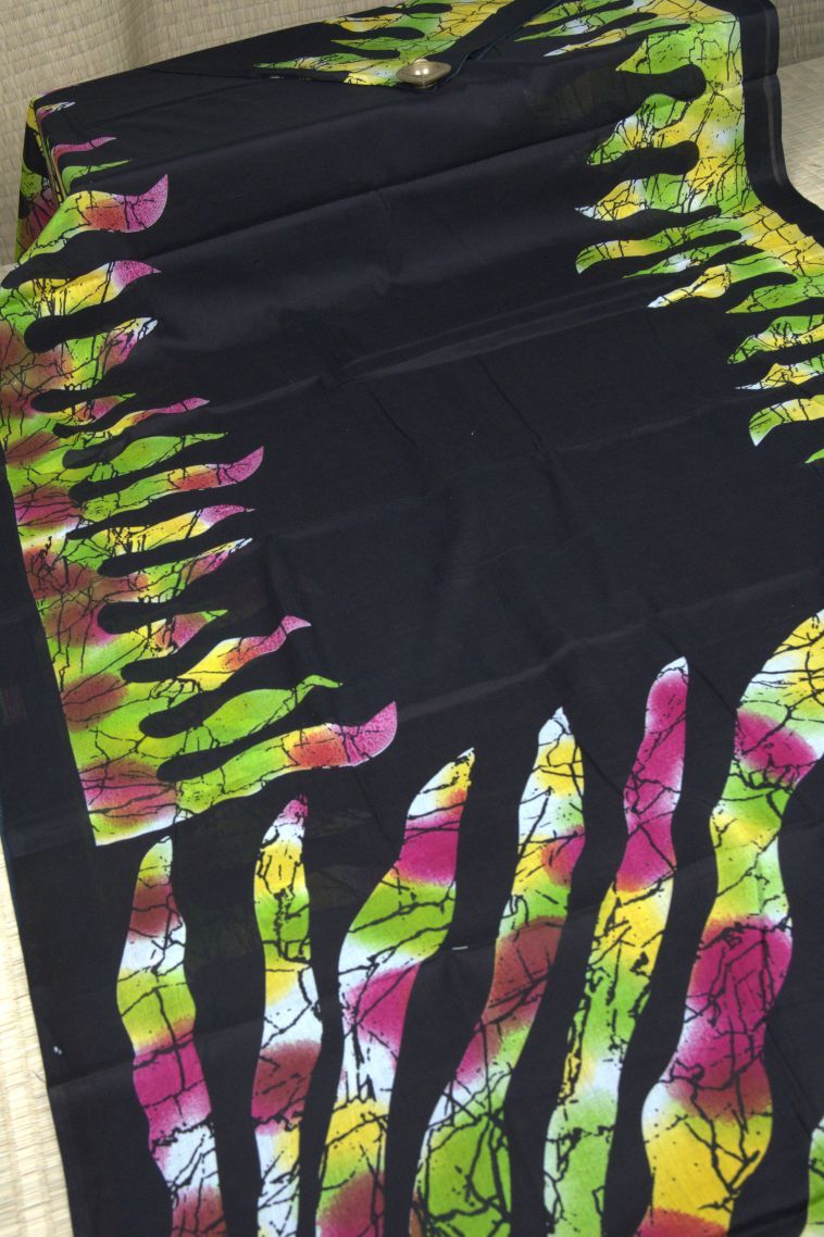 Rock Black Cotton Sarees with Without Zari Zari Floral Patterns view 2