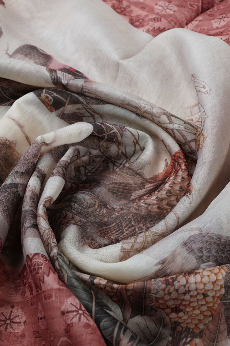 Cotton White Tussar Saree with Without Zari Zari Animal And Bird Motifs view 4