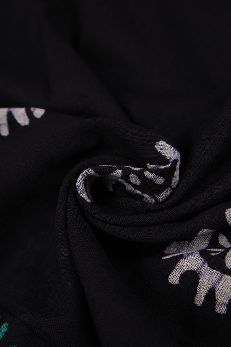 Denim Blue Cotton Sarees with Without Zari Zari Buttis (small Dots Or Motifs) view 4