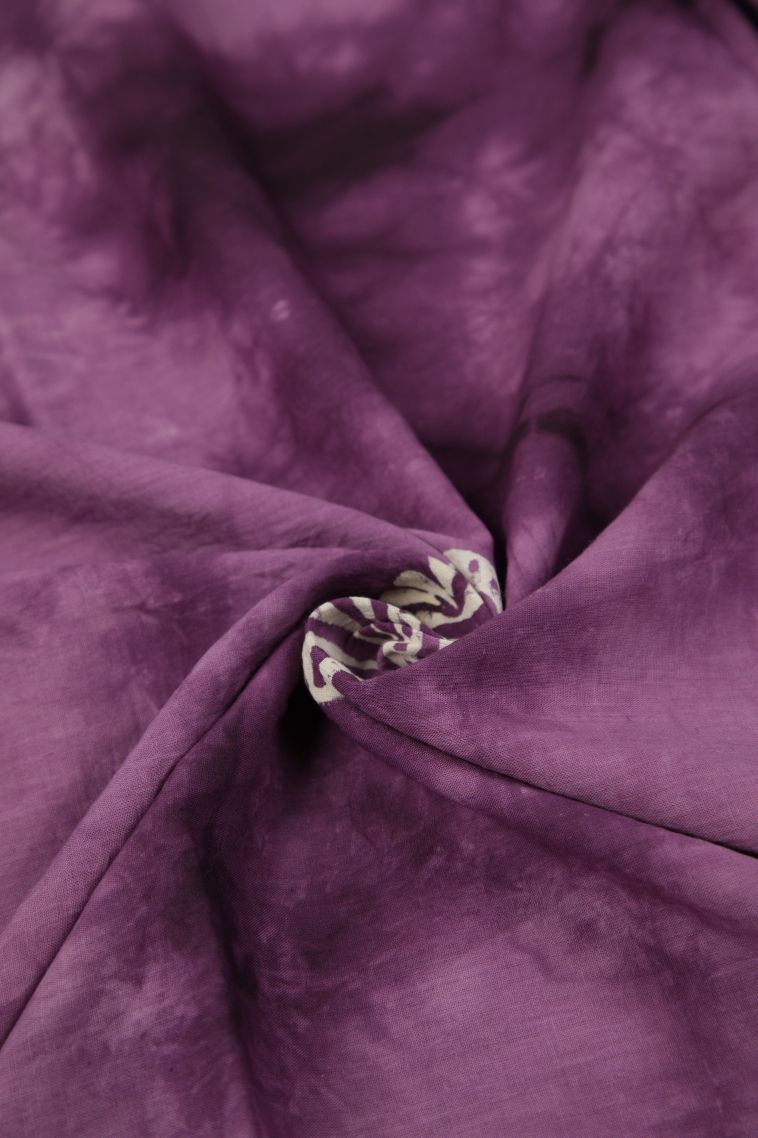 Mauve Purple Cotton Sarees with Without Zari Zari Buttis (small Dots Or Motifs) view 4