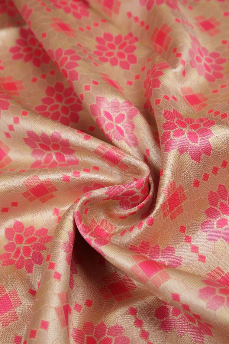 Cream White Apoorva Silk Sarees with Copper Zari Buttis (small Dots Or Motifs) view 4