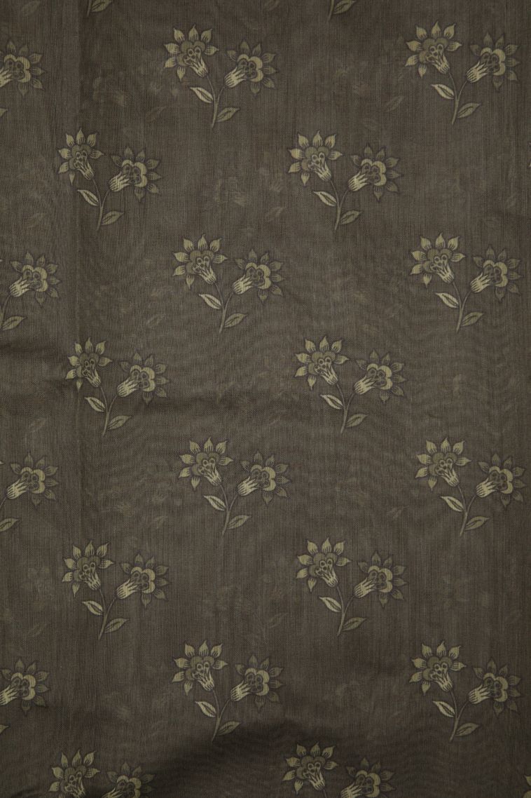 Alabaster White Tussar Saree with Without Zari Zari Floral Patterns view 3