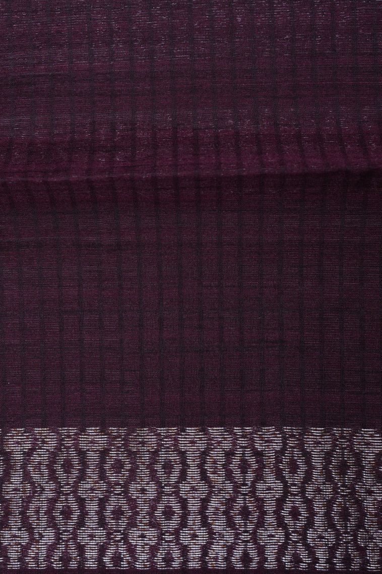 Sangria Purple Tussar Saree with Gold And Silver Zari Buttis (small Dots Or Motifs) view 3