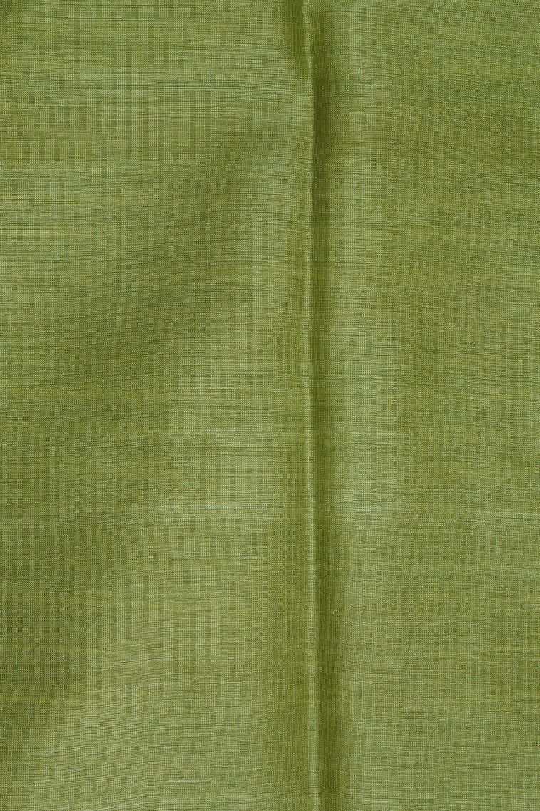 Pickle Green Tussar Saree with Without Zari Zari Buttis (small Dots Or Motifs) view 3