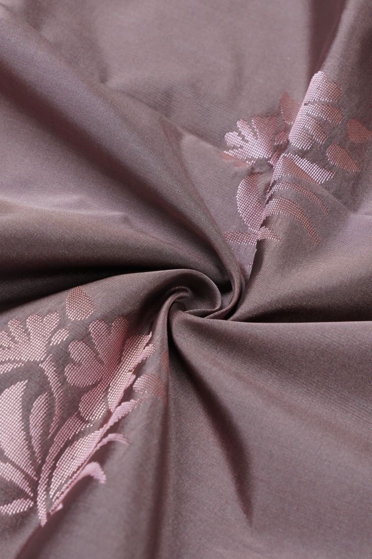 Peanut Brown Soft Silk Saree with Copper Zari Buttis (small Dots Or Motifs) view 4