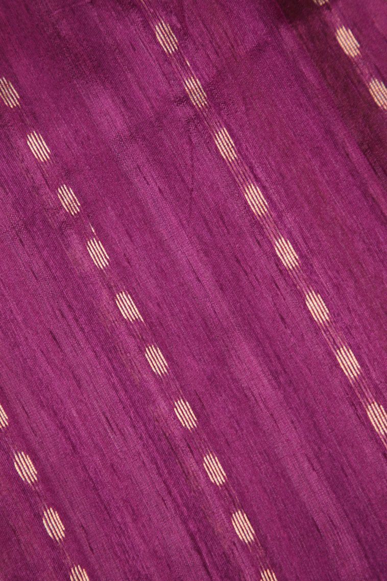 Apricot Orange Tussar Saree with Gold Zari Buttis (small Dots Or Motifs) view 3