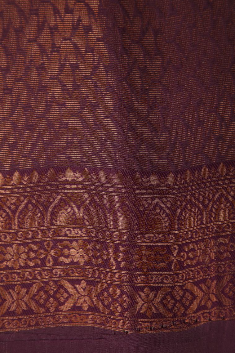 Peach Pink Apoorva Silk Sarees with Copper Zari Floral Patterns view 3