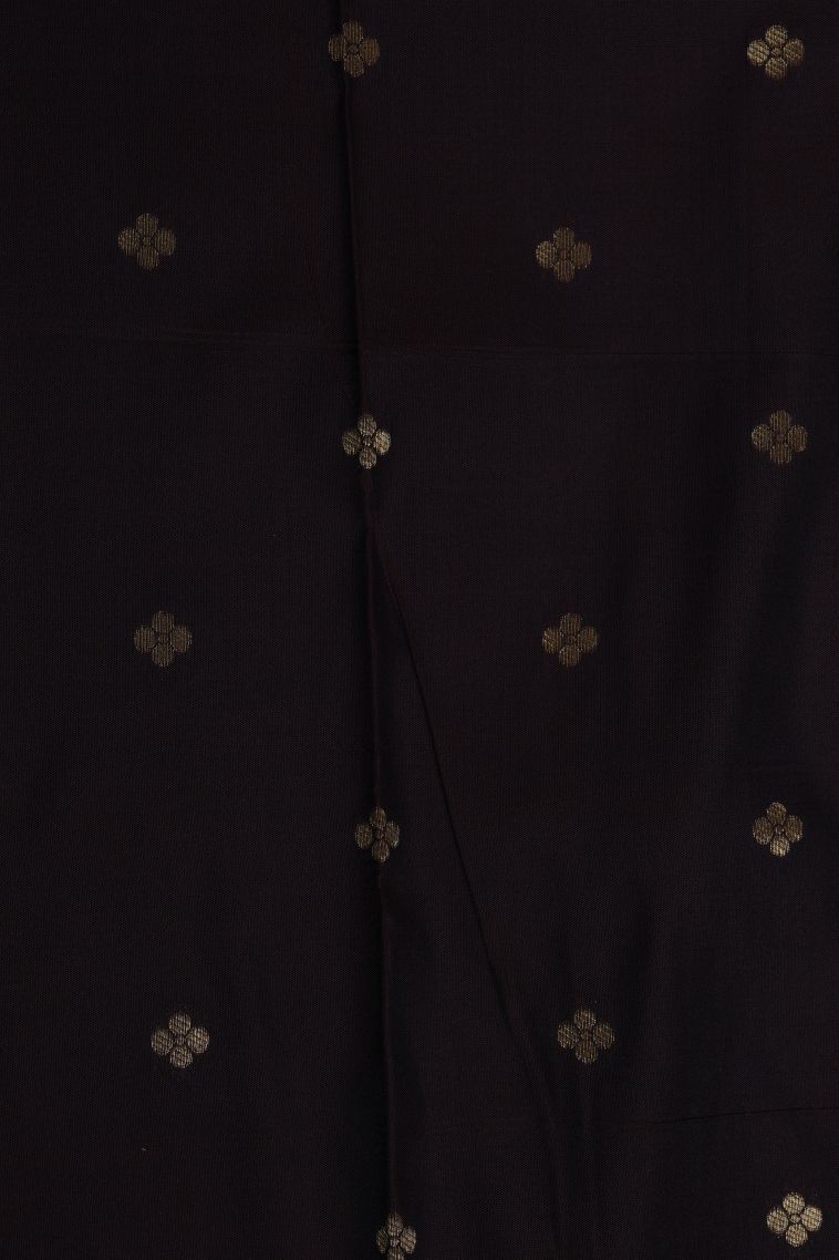 Cobalt Blue Visiri Madippu Silk Sarees with Gold Zari Buttis (small Dots Or Motifs) view 3