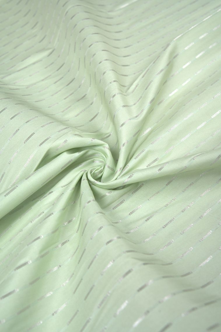 Alabaster White Visiri Madippu Silk Sarees with Silver Zari Stripes view 4