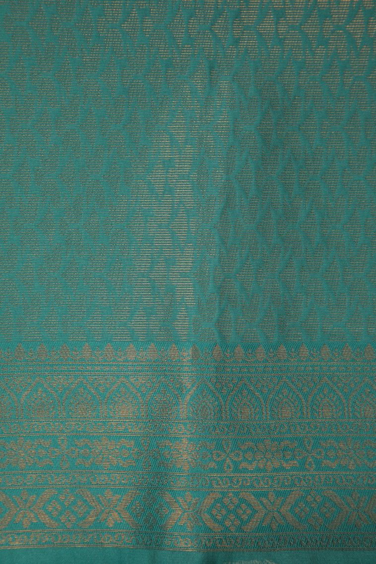 Peach Pink Apoorva Silk Sarees with Copper Zari Floral Patterns view 3