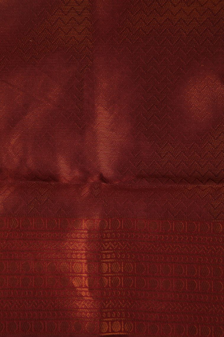 Slate Blue Apoorva Silk Sarees with Copper Zari Geometric Shapes view 3