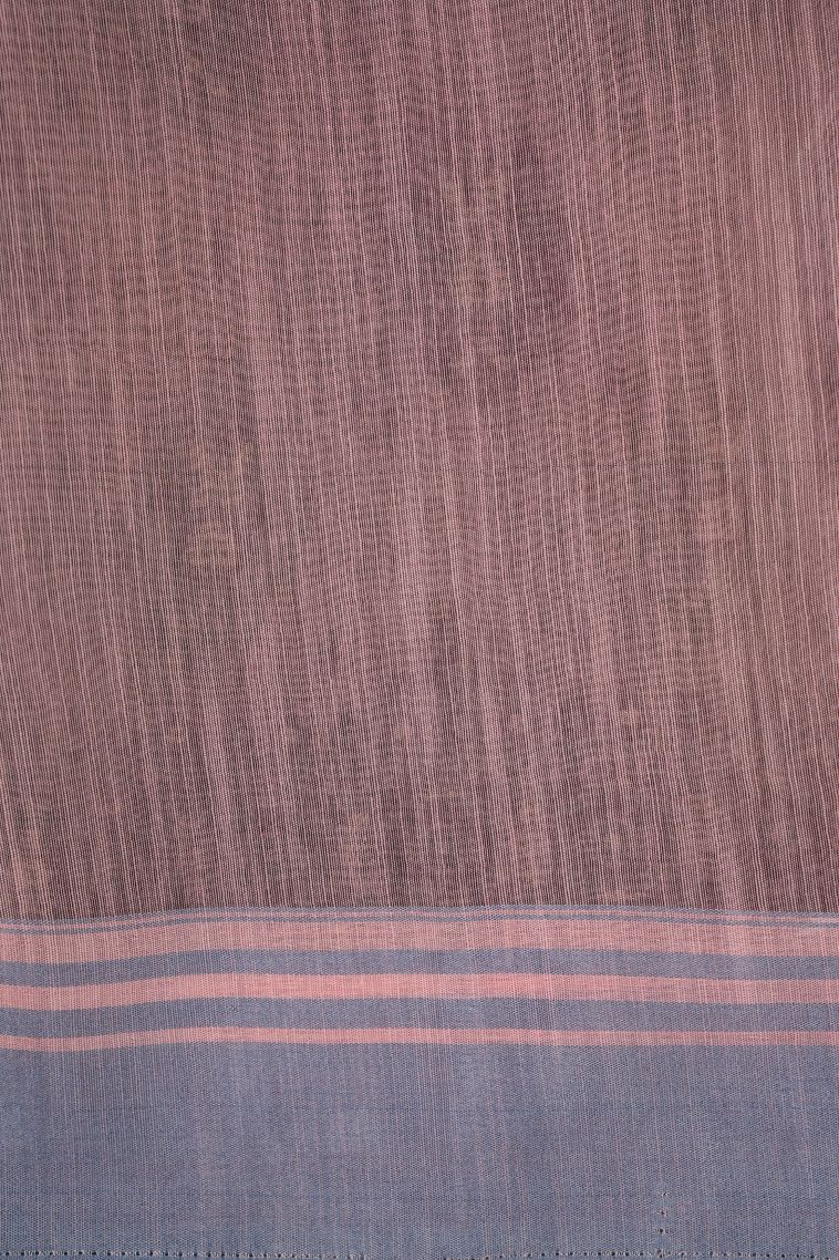 Tawny Brown Chanderi Cotton Sarees with Without Zari Zari Floral Patterns view 3