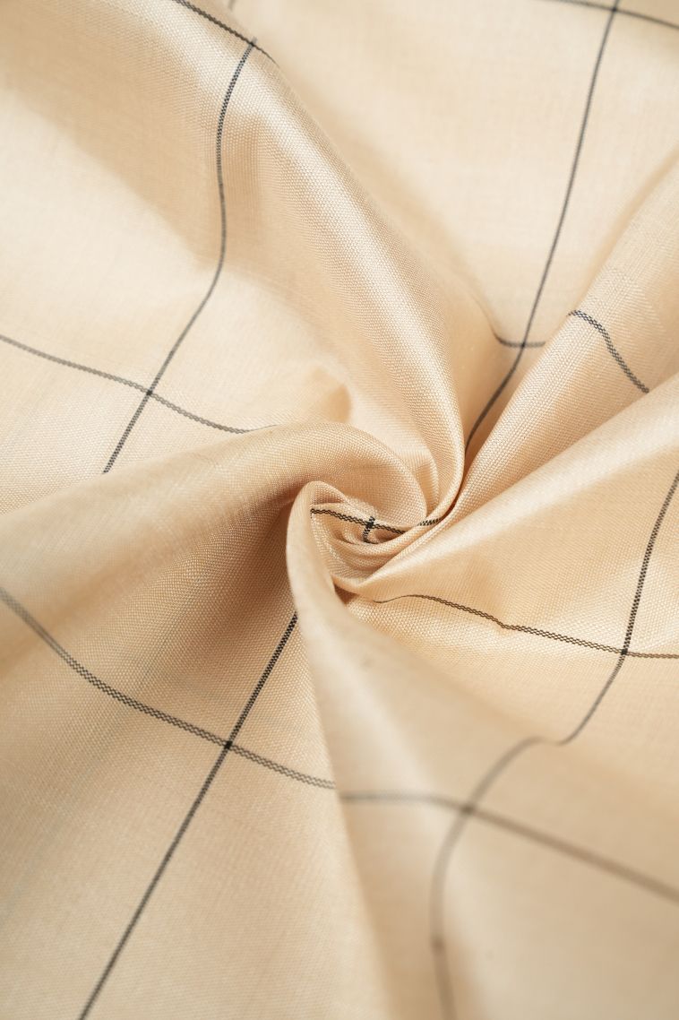 Chiffon White Kanchipuram Silk Sarees with Without Zari Zari Checks view 4