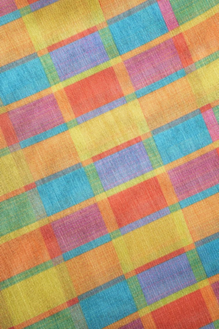 Cerulean Blue Tussar Saree with Without Zari Zari Buttis (small Dots Or Motifs) view 3