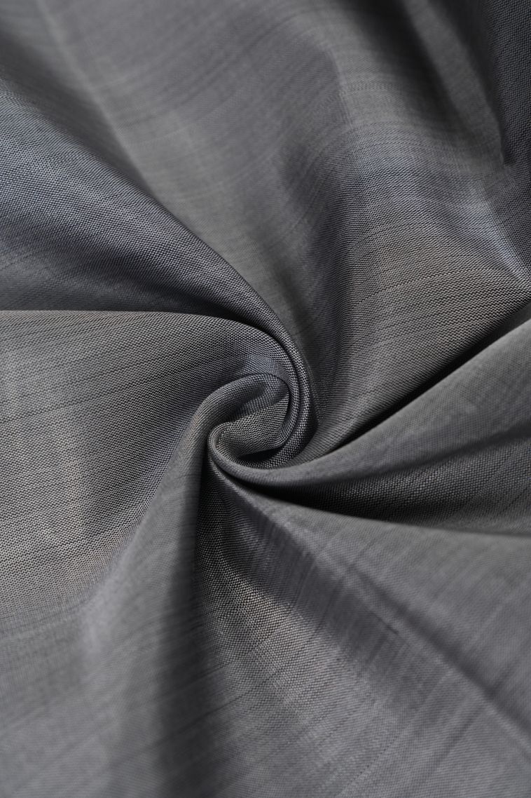 Granite Black Kanchipuram Silk Sarees with Gold Zari Plain view 4