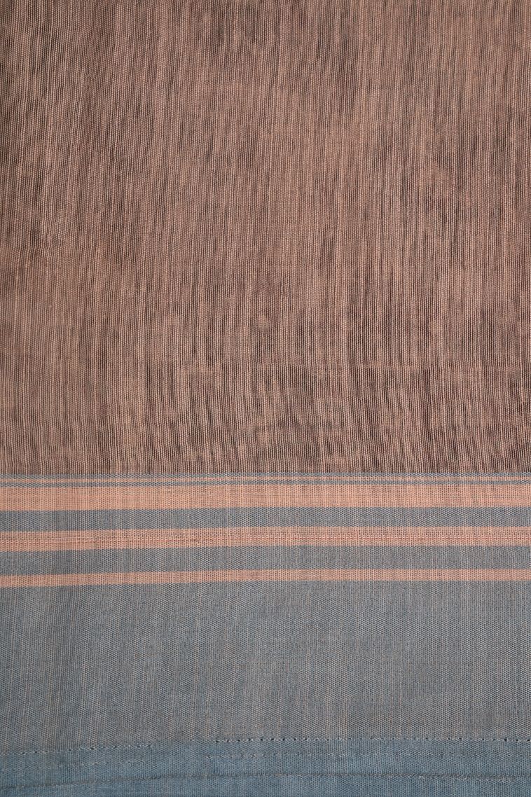 Peanut Brown Chanderi Cotton Sarees with Without Zari Zari Floral Patterns view 3