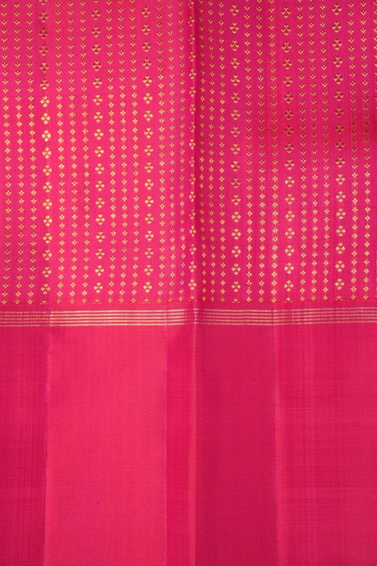 Olive Green Kanchipuram Silk Sarees with Gold Zari Buttis (small Dots Or Motifs) view 3