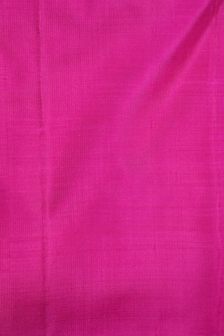 Carrot Orange Kanchipuram Silk Sarees with Gold Zari Floral Patterns view 3